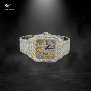 Moissanite Watch For Men Hip Hop Iced Out Watch Sapphire Crystal Glass