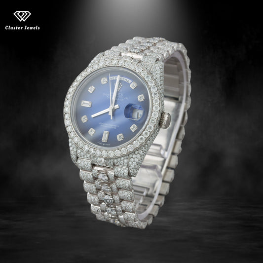 Moissanite Watch Sapphire Crystal Automatic Bust Down Watch