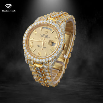 Luxuries Moissanite Watch Rapper Bust Down Hip Hop Iced Out Watch