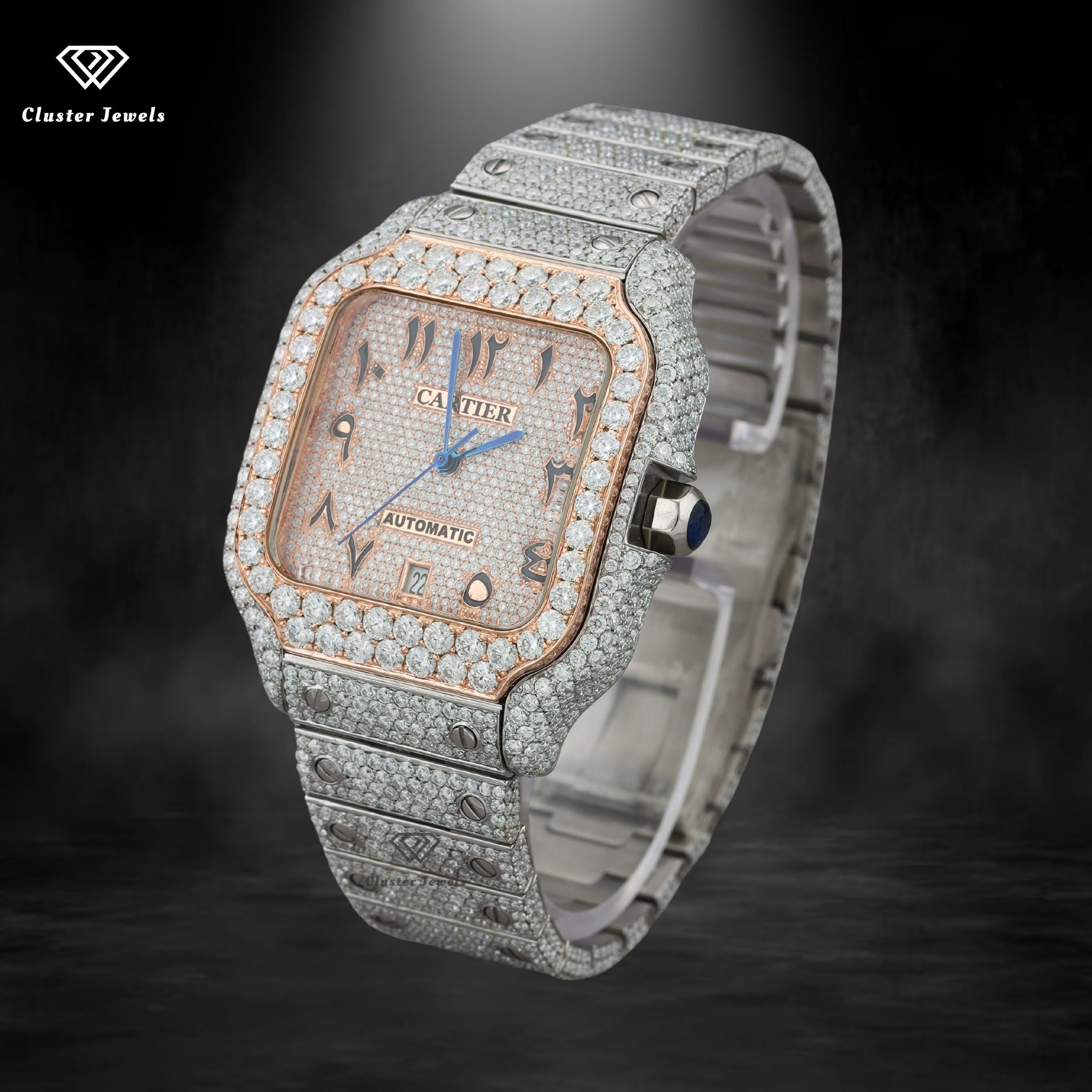 Branded Moissanite Watch For Men Sapphire Crystal Hip Hop Iced Out Watch