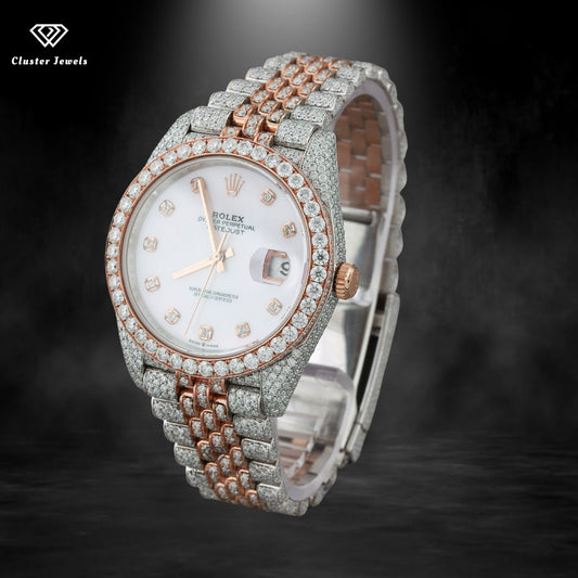 Moissanite Iced Out Watch Sapphire Crystal Automatic Movement