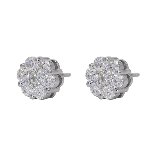 Flower VVS Moissanite Diamond Earrings