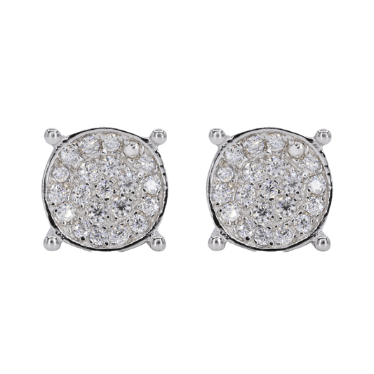 Iced Circle Bowl VVS Moissanite Daimond Earrings