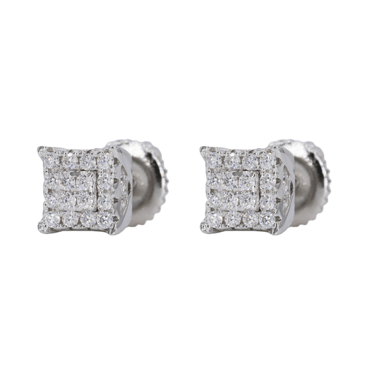 Pointed Square Iced Out VVS Moissanite Daimond Earrings