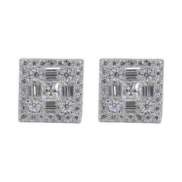 Square Multi Stone Iced VVS Moissanite Daimond Earrings