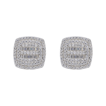 Baguette Middle Cushion VVS Moissanite Daimond Earrings