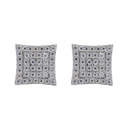 3 Step Iced Out Square VVS Moissanite Daimond Earrings
