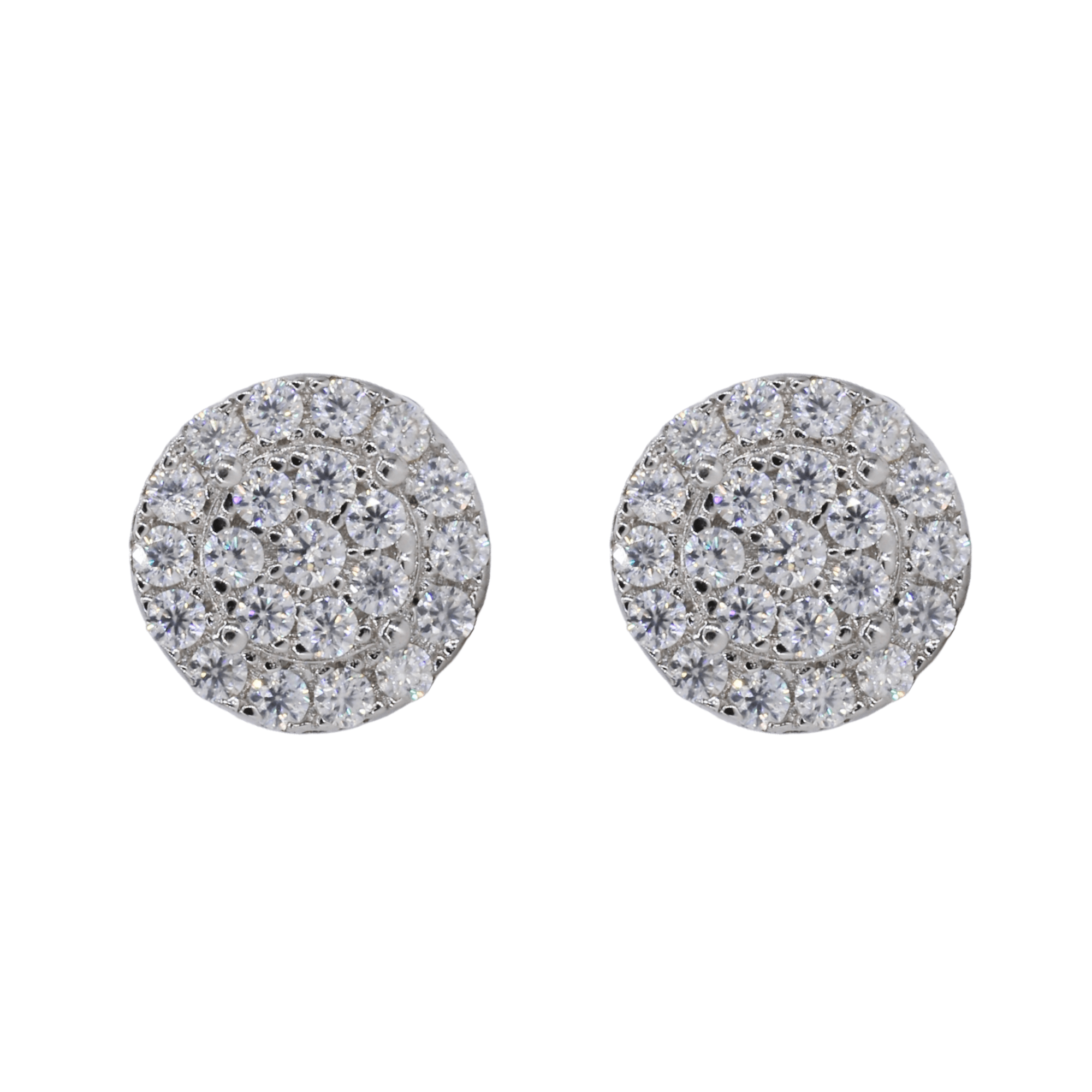 Circle Two Step Iced VVS Moissanite Daimond Earrings